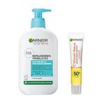 Garnier 250 ml Saf&Temiz Nemlendiren Temizleyici & 40 ml C Vitamini Parlak Günlük Uv Korumalı Güneş Yüz Kremi Spf50 Işıltılı Doku Cilt Bakım Seti