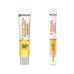 Garnier 40 ml C Vitamini Günlük Uv Korumalı Güneş Yüz Kremi Spf50 Görünmez Doku & C Vitamini Parlak Aydınlatıcı Göz Kremi Cilt Bakım Seti