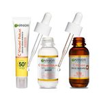 Garnier 40 ml C Vitamini Parlak Günlük Uv Korumalı Güneş Yüz Kremi Spf50 Işıltılı Doku & C Vitamini Parlak Süper Aydınlatıcı Serum & Garnier C Vitamini Süper Aydınlatıcı Gece Serumu Cilt Bakım Seti
