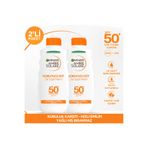Garnier Ambre Solaire Güneş Sütü SPF50+ 24 Saat Koruyucu Nem 200 ml X 2 Adet