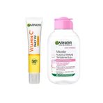 Garnier C Vitamini Günlük Güneş Koruyucu Fluid Yüz Kremi 40ml & Micellar Kusursuz Makyaj Temizleme Suyu 100ml