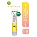 Garnier C Vitamini Parlak Günlük Uv Korumalı SPF50 Işıltılı Doku 40 ml Güneş Yüz Kremi