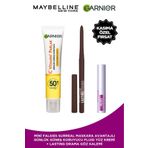 Garnier C Vitamini Parlak Yüz Güneş Kremi Görünmez Doku + Lasting Drama Kahverengi Eyeliner + Mini Surreal M