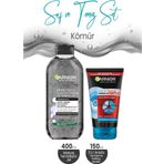 Garnier Kömür Saf Temiz 3'ü 1 Arada 150 ml Maske + Micellar Kömür 400 ml Makyaj Temizleyici Jel