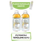 Garnier Micellar Çift Fazlı Kusursuz 400 ML 2'li Makyaj Temizleme Suyu + Pamukluk