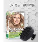 Garnier Nutrisse Krem 8N Bal Köpüğü Saç Boyası ve Siyah Masaj Şampuan Fırçası