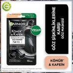 Garnier Şişkinlik Karşıtı Göz Maskesi – Kömür ve Kafeinli, Parfümsüz Vegan Formül, 15 Dakikada Etkili Tekli 1 Adet