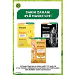 Garnier Siyah Yosun Kömürlü + C Vitamini Parlaklık Verici + Göz Altı Nem Bombası Kağıt Yüz Maskeleri