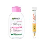 Garnier Skin Naturals Micellar Kusursuz Makyaj Temizleme Suyu (100 ml) & C Vitamini Parlak Aydınlatıcı Göz Kremi Cilt Bakım Seti