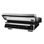 GASTROBACK 42542 Design Advanced Smart, biftek ızgara, 4 biftek programı, 6 ızgara programı, BBQ elektrikli ızgara, 2000 Watt, yapışmaz kaplamalı ızgara yüzeyleri, siyah, gümüş