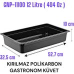 Gastroplast 1-1/100 12 Litre ( 404 Oz) Polikarbon Gastronom Küvet - 12 lt - Siyah
