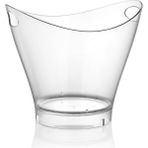GastroPlast 6 Litrelik Çift Kulplu Buz Kovası,şarap Kovası,şampanya Kovası,buzluk,içecek Soğutucu Kovası - Şeffaf - 6 lt