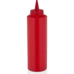 Gastroplast Fişek Uçlu Sosluk,yağlık,sos Şişesi,sos Kabı,ketçap Şişesi,mayonez Şişesi,hardal Şişesi,yağ Şişesi,soskabı,saklamakabı - Kırmızı - 250 ml