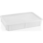 Gastroplast Polipropilen Kırılmaz Pizza Hamur Teknesi ve Kapağı.restoran, Otel, Fırın ve Pizzacılar Için - Dayanıklı Hamur Saklama Teknesiz - 30 x 40 x 10 cm