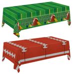 Gatherfun 2'li Paket Futbol Partisi Süslemeleri - Touchdown Masa Örtüsü Seti, 54x108 Oyun Partisi, Doğum Günü Partisi ve Futbol Temalı Hediyeler için Tek Kullanımlık Plastik Kılıflar