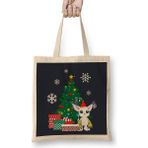 Gatomon Around The Christmas Tree Digimon Bez Çanta Uzun Saplı - Açık Bej - 40 X 40