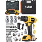 Gator 58 Watt Çift Akülü Şarjlı Vidalama Matkap 24 Parça Usta Seti Hediyeli