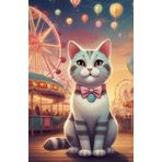 Gatti & Grafite | Quaderno per appunti con pagine bianche - Copertina creativa a tema felino, micia e lunapark: Perfetto per scrivere, disegnare o annotare pensieri. Copertina esclusiva a tema gatto.