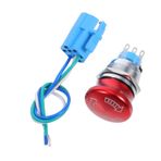 Gatuida 1 Takım Metal Kilitli Acil Stop Butonu Led Anahtarı Start Stop Butonu Kapağı Güvenlik Anahtarı Mikro Anahtar Düğmesi Hava Anahtarı Düğmesi Marş Düğmesi Kırmızı Paslanmaz Çelik
