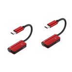 Gatuida 2 Adet Kablosu Adaptörü 3,5 Mm Adaptörü Jak Adaptörü 2' 1 Arada Adaptör Kulaklık Jakı Adaptörü Kulaklık Adaptörü Kulaklık Girişi Tip-c Dönüştürücü Usb Alaşım Kabuğu