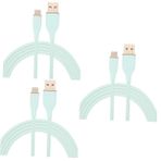 Gatuida 3adet Type-c Esnek Şarj Kablosu Süper Hızlı Usb Veri İletimi Silikon Malzeme Tüm Telefonlarla Uyumlu Şık Matcha Yeşili Renk Dayanıklı Ve Pratik