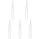 Gatuida 5Pcs Shop Lost -Lost Simülasyon Askı Basit Telefon Kısa Bileklik Zinciri Tasarım DIY Beaded Lanyard Inci Ev Kolye Kordon Halat El Ayrılabilir Değiştirme
