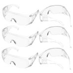 Gatuida 6 Çift Gözlük Koruyucu Lens Deney Gözlüğü Laboratuvar Gözlüğü Transparent Plastik