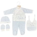 Gaye Bebe 5'li Bebek Zıbın Seti 7660 - 0 - 3 Ay - Mavi
