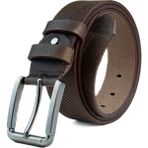 Gayış Özel Kutulu| Premium %1oo Deri | Erkek Kot-Kumaş Pantolon Kemeri | Yumuşak Italyan Deri Kemer - Kahverengi - 110 cm