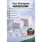 Gaz Kompres 5x5 cm 8 Katlı 500 Adet Steril Olmayan Tel Tel Spanc Pansuman Bezi - 0 - 1 Ay