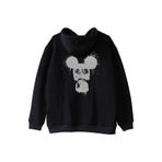 Gaz Maskesi ve Mouse Kulakları Tasarımlı Siyah Siyah Hoodie