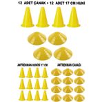 GAZELMANYA 12'li Antrenman Hunisi 12'li Antrenman Çanağı Antrenman Seti Antrenman Şapkası Parkur Hunisi Eğitim