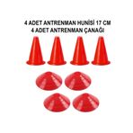 GAZELMANYA Antrenman Hunisi Antrenman Çanağı Antrenman Şapkası Antrenman Konisi 17 Cm Huni Çanak Seti 8 Parça