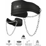 Gazelmanya Dip Belt Ağırlık Kemeri Dips Kemeri Ağırlık Kaldırma Kemeri Barfiks Chin-Up Zincirli Kemer - Standart - Siyah