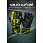Gazelmanya Panther Kaleci Eldiveni Bilek Bandajlı Kaleci Eldiveni Yetişkin ve Çocuk Kaleci Eldiveni Futbol - Siyah - Sarı - 10