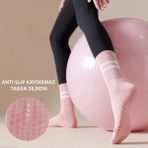 Gazelmanya Pilates ve Yoga Çorabı Kaydırmaz Tabanlı Pilates Çorabı Yoga Çorabı Plates Çorabı Dans Çorabı - 1 Adet - Pembe