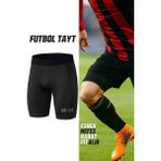 Gazelmanya Pro Kısa Futbol Taytı Erkek Kısa Futbol Diz Üstü Tayt Sporcu Şort Altı Tayt Dizüstü Fitness Taytı - XL - Siyah
