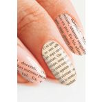 Gazete Yazıları Tırnak Dövmesi, Tırnak Tattoo, Nail Art, Tırnak Sticker