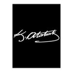 Gazi Mustafa Kemal Atatürk İmza Sticker Beyaz 20x6 Cm