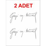 Gazi Mustafa Kemal Imza Sticker - Atatürk Imza Sticker - Atatürk Sticker - Oto Sticker - Araba Sticker - Araç Sticker - Duvar Sticker - Laptop Sticker - 40x16 Cm - Gri