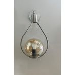 gaziantepavize Badem Silver Krom Kasa Bal Glop Camlı Metal Pilli Aplik - Özel Tasarım Lamba ve Pil dahil - Tek Adet