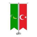 Gazne Devleti Bayrağı -17 Eski Türk Devletleri ve Türkiye - Kırlangıç-Saten T direk 2li Masa Bayrağı