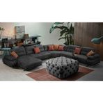 Gazzini Furniture Açık Gri Kare Chester Model Kapitoneli Orta Puf 75x75 cm