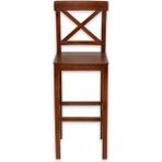 Gazzini Furniture Alaçatı Ahşap Ceviz Bar Sandalyesi