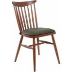 Gazzini Furniture Ashbourne Ahşap Mutfak Sandalyesi - Ceviz - Yeşil