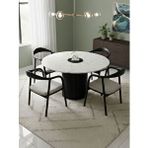 Gazzini Furniture Breeze Mermer Desenli Ahşap Mutfak Masası 120X120 - Siyah