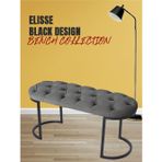 Gazzini Furniture Elisse Gri Bench Metal Ayaklı Kapitoneli Model Oval Puf