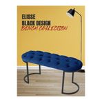 Gazzini Furniture Elisse Mavi Bench Metal Ayaklı Kapitoneli Model Oval Puf