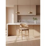 Gazzini Furniture Gazel Bambu Hasırlı Ahşap Bar Sandalyesi - Natural