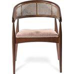 Gazzini Furniture Gazel Hasırlı Krem Teddy Hazeran Ceviz Ahşap Bohem Sandalye